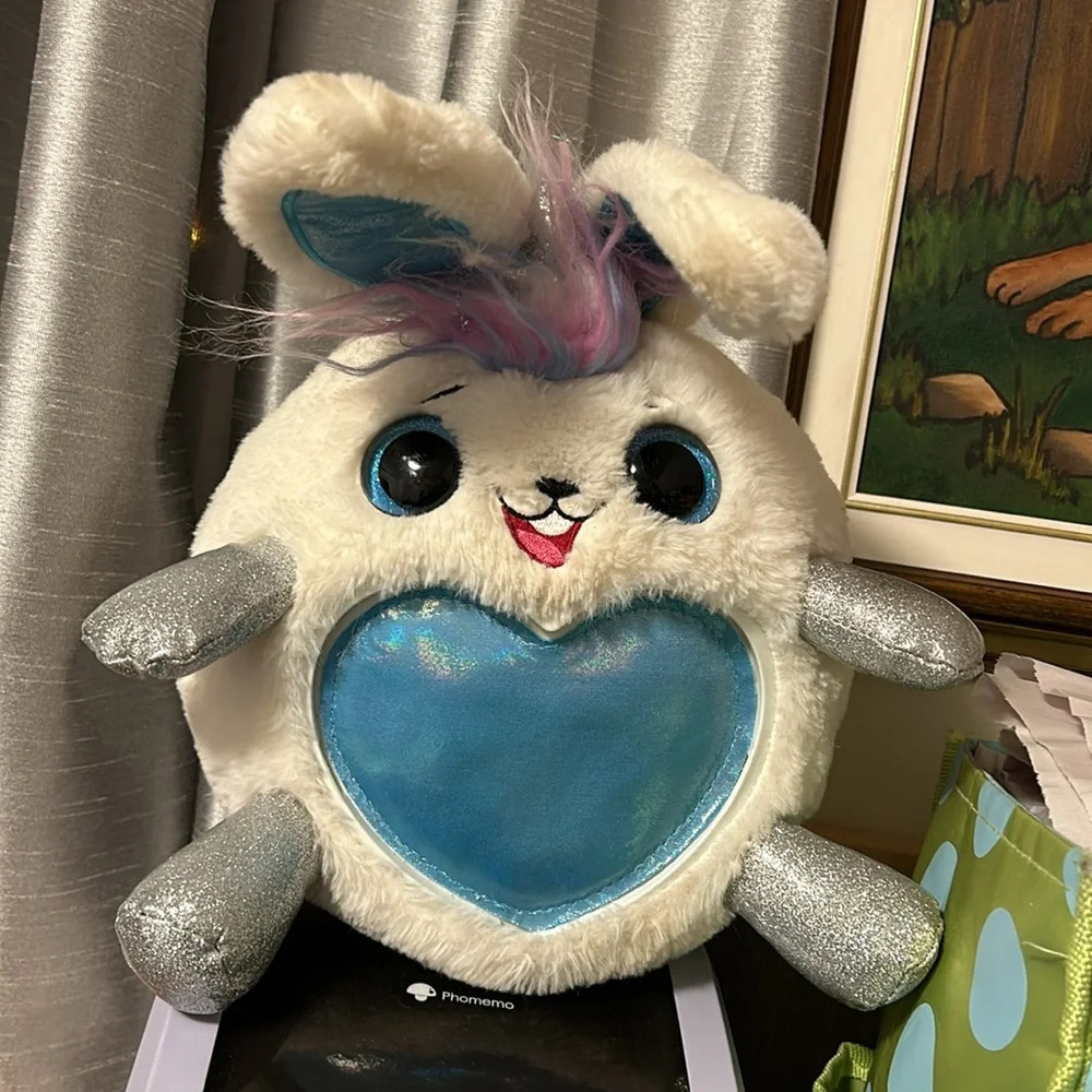 Zuru Rainbowcorn Plush White Bunny Rabbit Blue Belly Heart Stuffed Toy